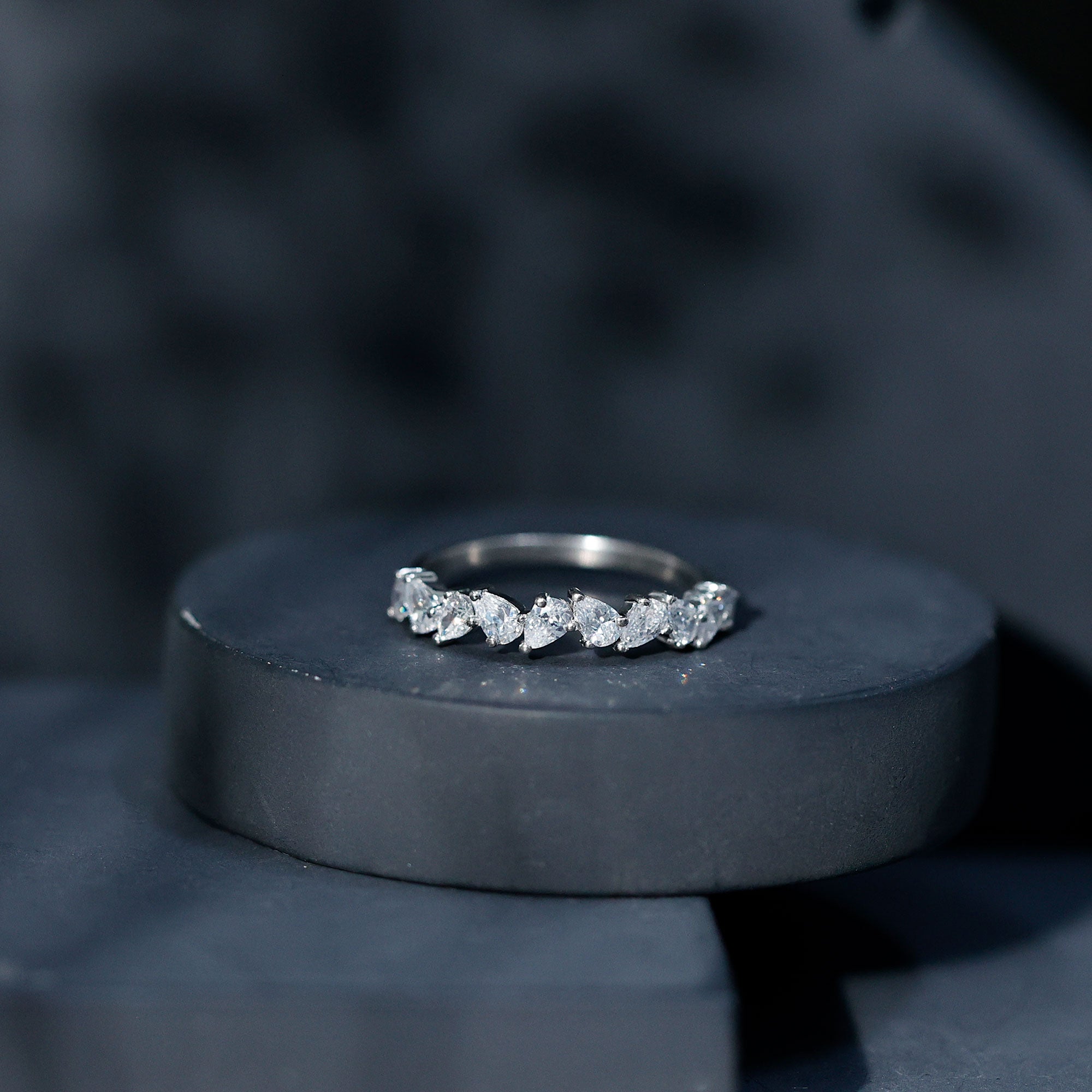 1.50 CT Pear Cut Zircon Elegant Eternity Ring