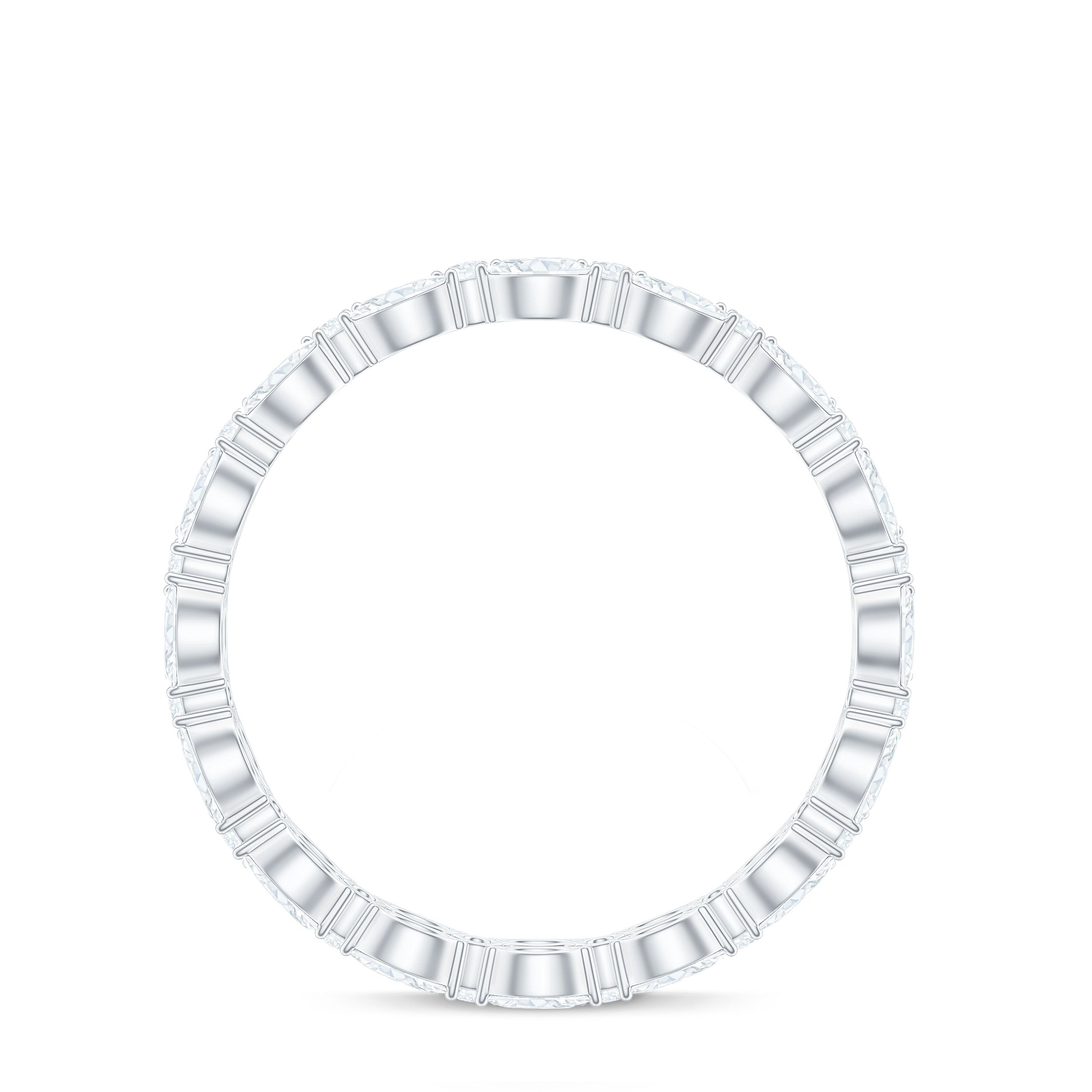 1.25 CT Marquise and Round Cut Zircon Full Eternity Ring