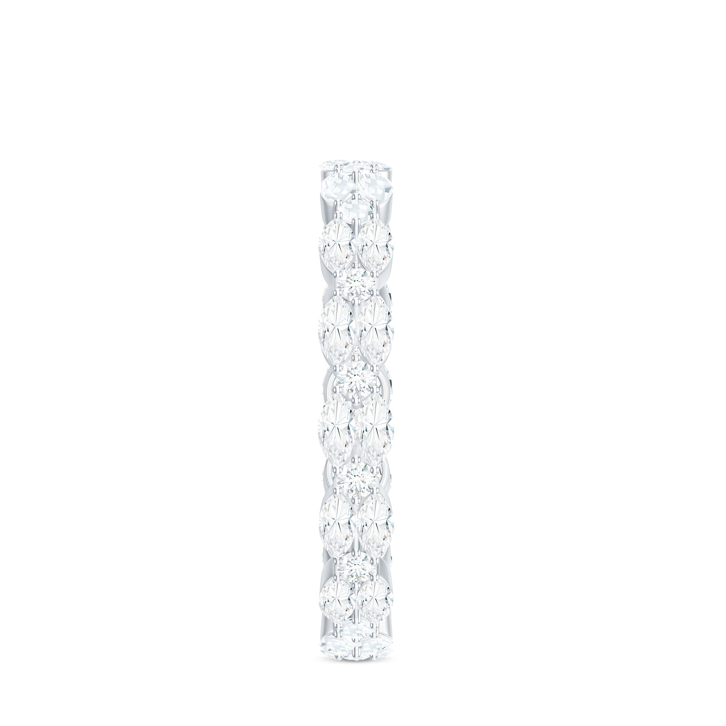 1.25 CT Marquise and Round Cut Zircon Full Eternity Ring