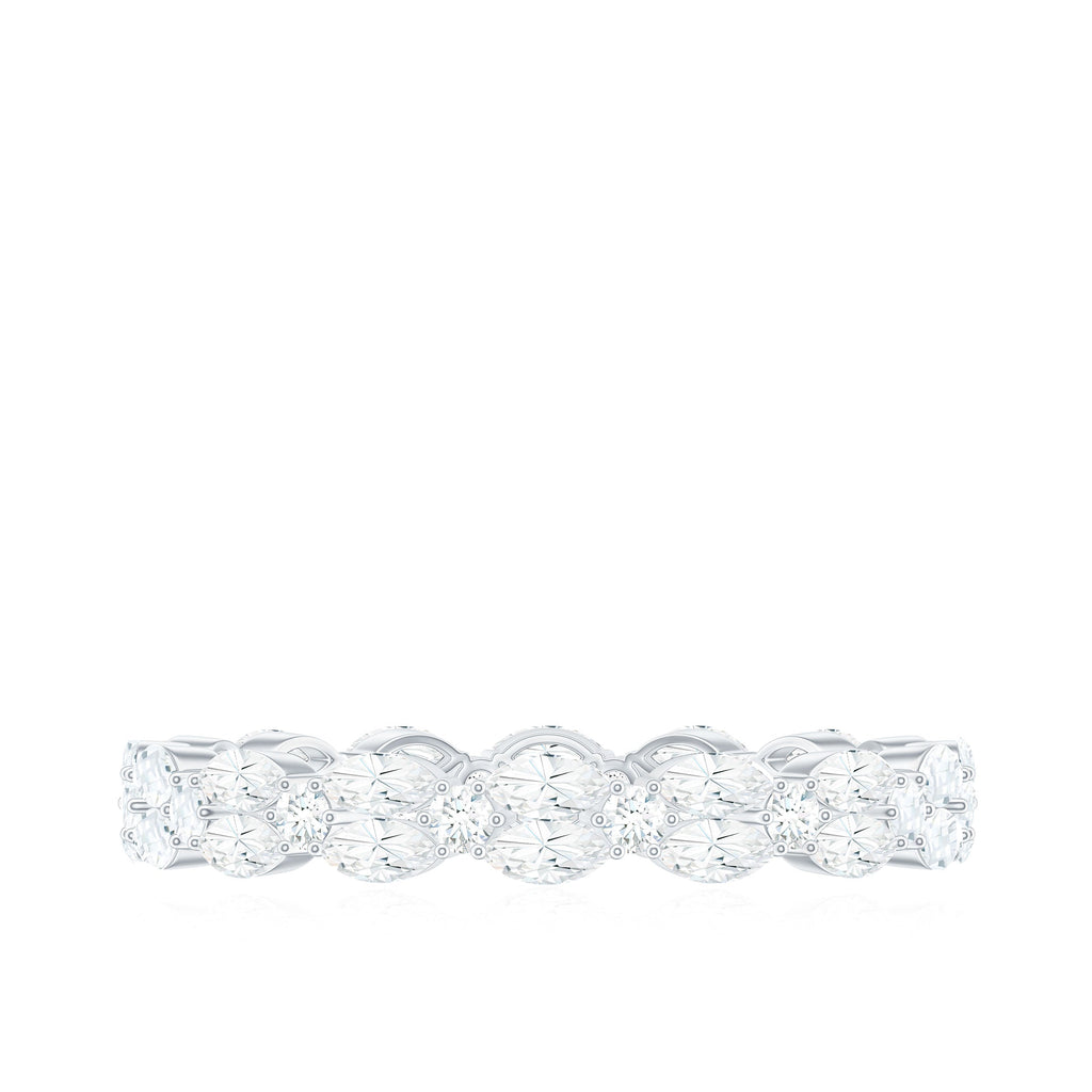 1.25 CT Marquise and Round Cut Zircon Full Eternity Ring