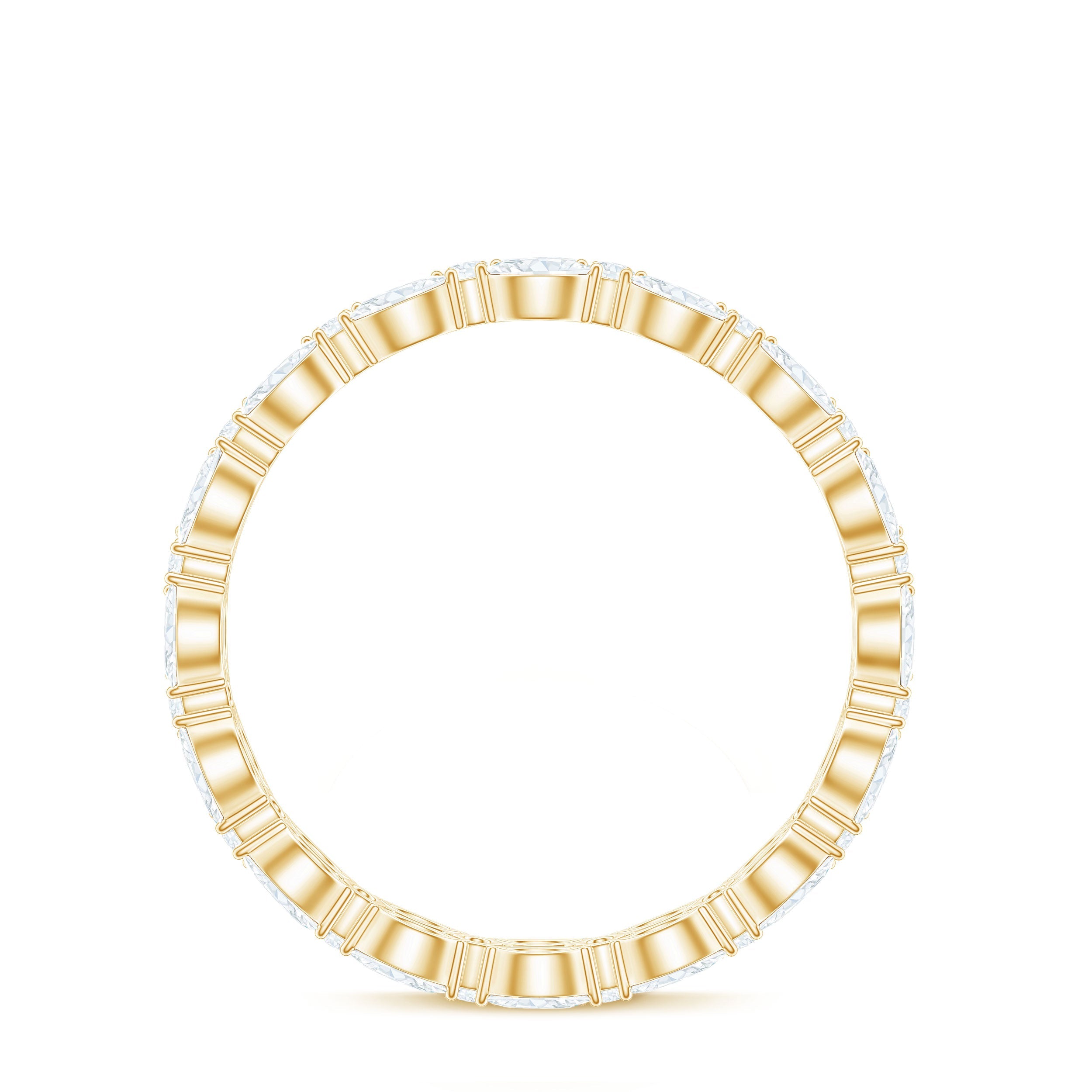1.25 CT Marquise and Round Cut Zircon Full Eternity Ring