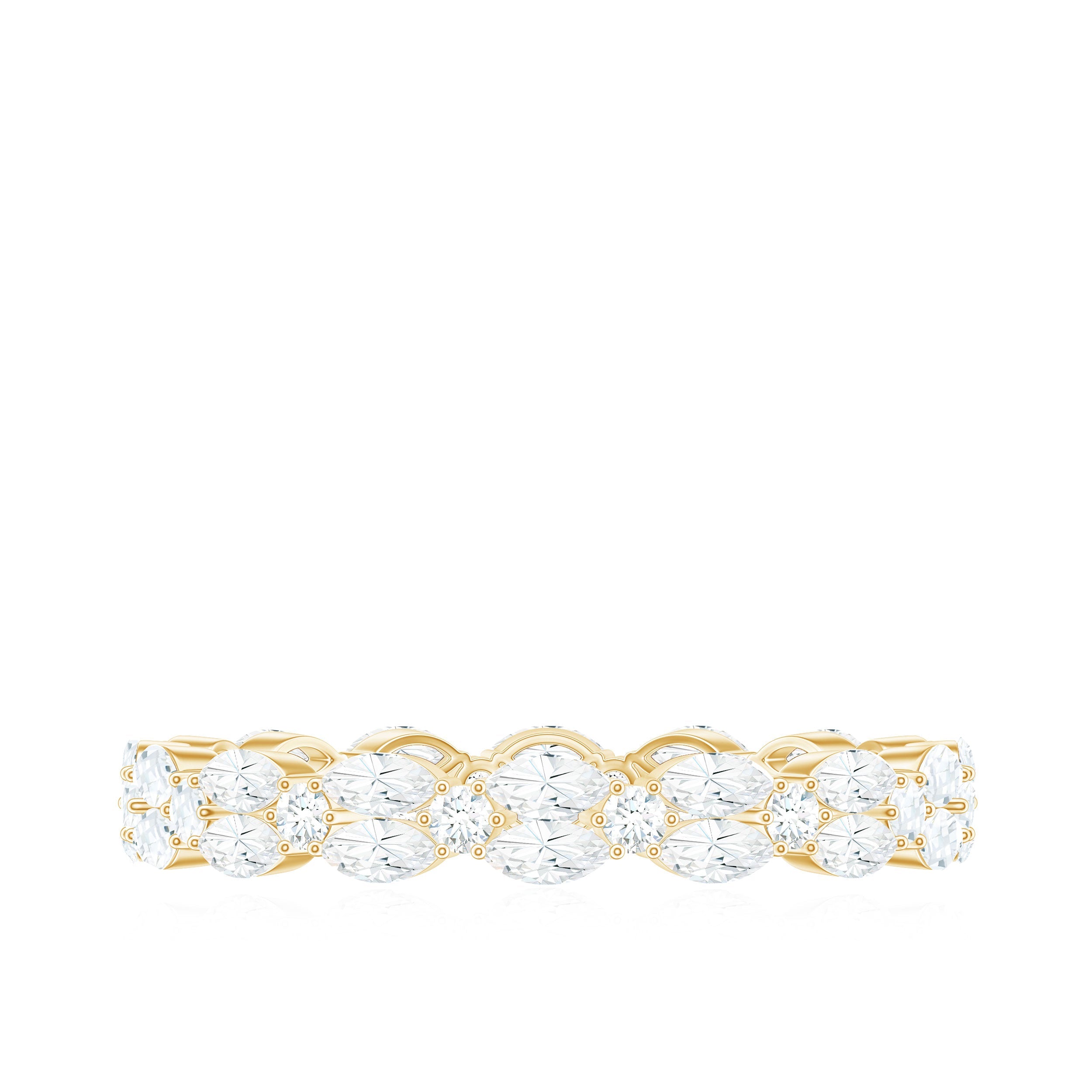 1.25 CT Marquise and Round Cut Zircon Full Eternity Ring