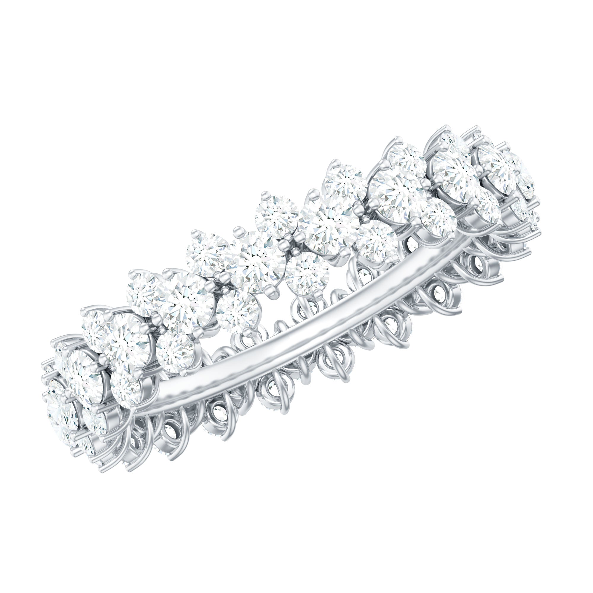 3.5 CT Zircon Cluster Eternity Ring in Prong Setting