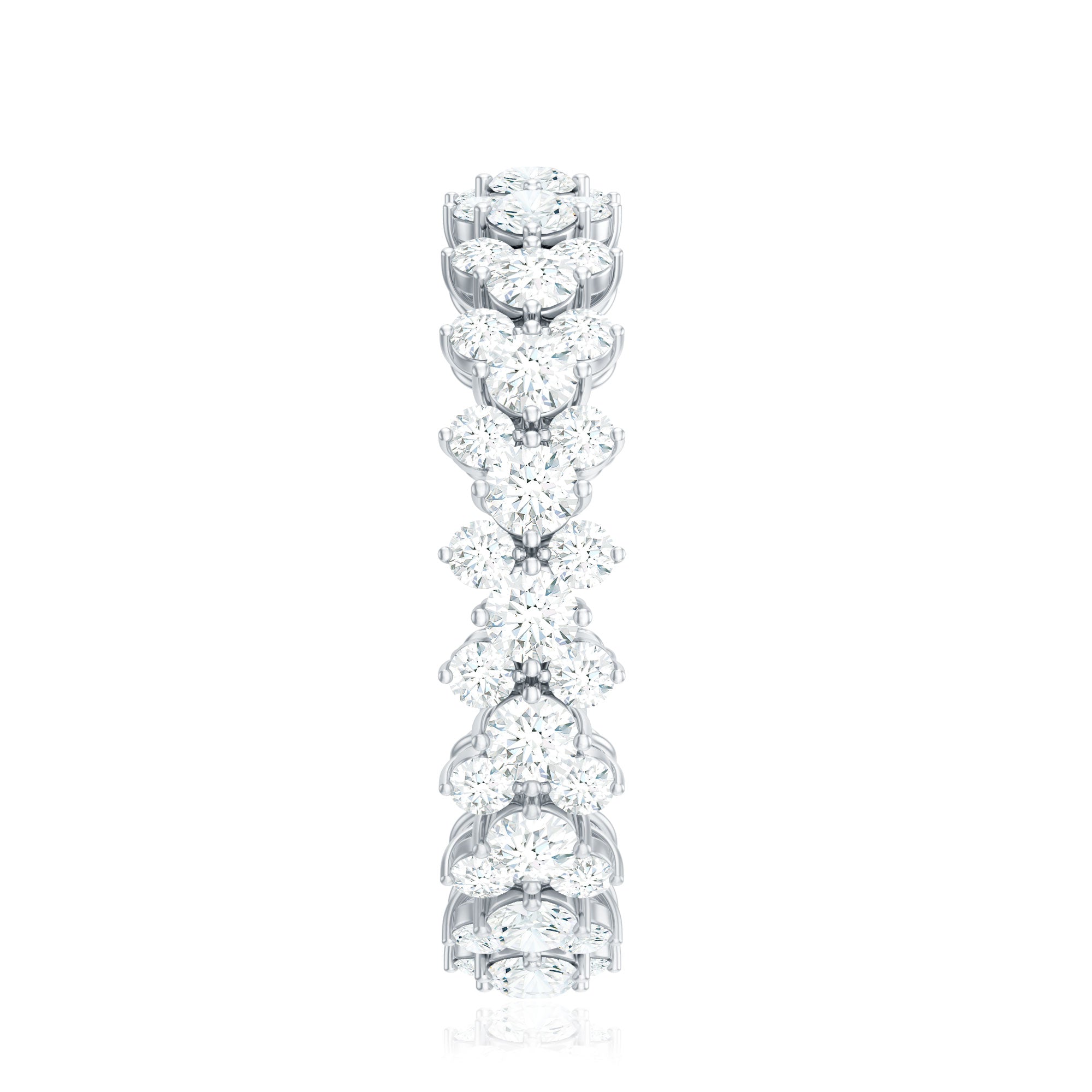 3.5 CT Zircon Cluster Eternity Ring in Prong Setting