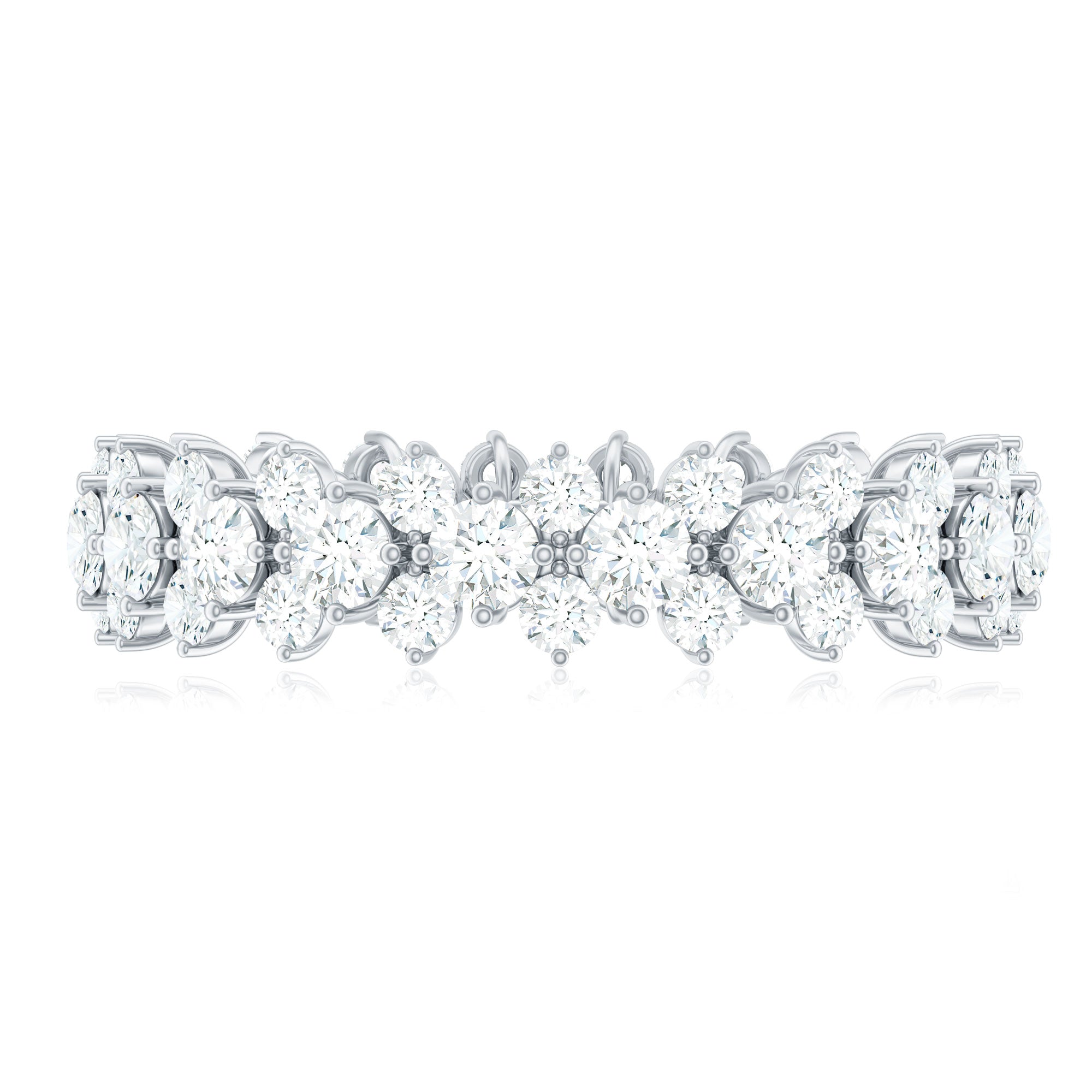 3.5 CT Zircon Cluster Eternity Ring in Prong Setting