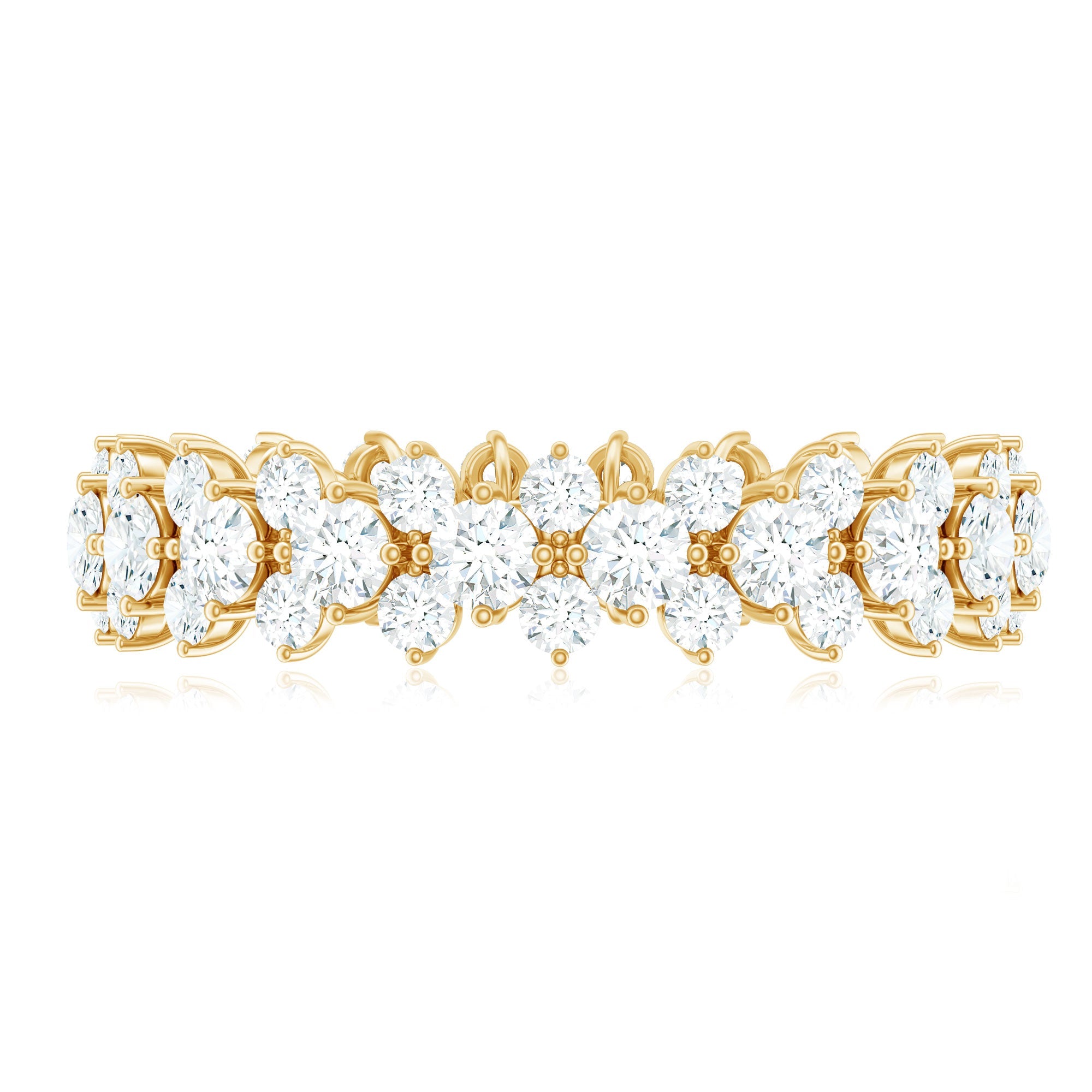 3.5 CT Zircon Cluster Eternity Ring in Prong Setting