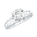 7 MM Solitaire Moissanite Engagement Ring with Filigree Band