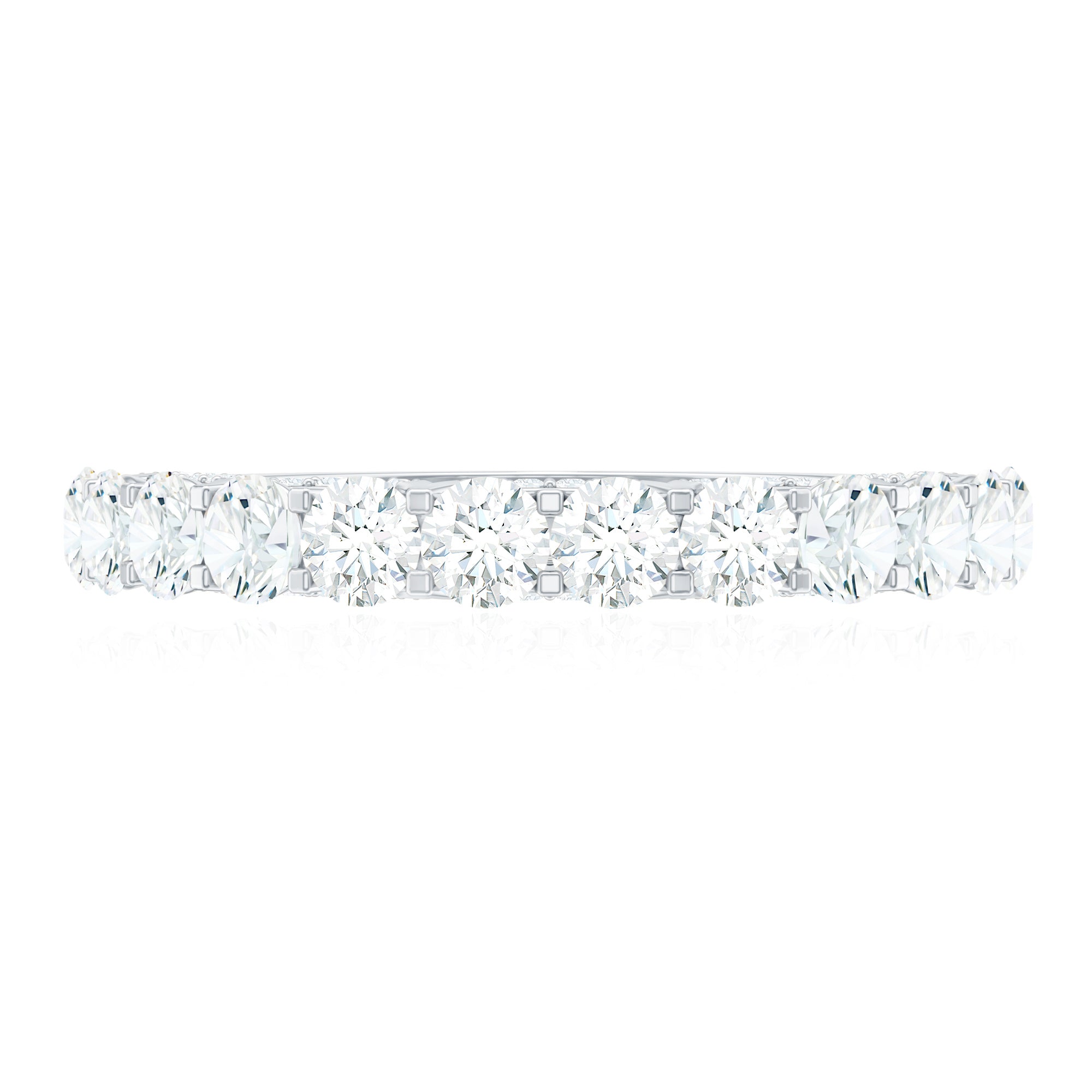Trellis Set Moissanite Half Eternity Ring