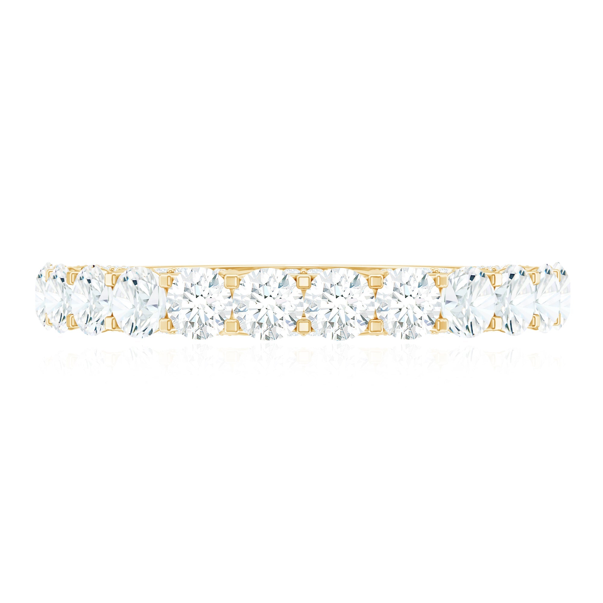 Trellis Set Moissanite Half Eternity Ring