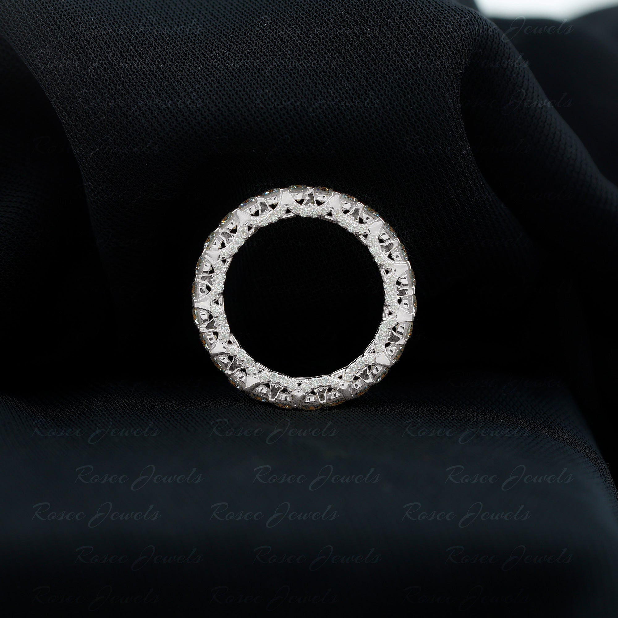 Trellis Set Moissanite Full Eternity Band Ring