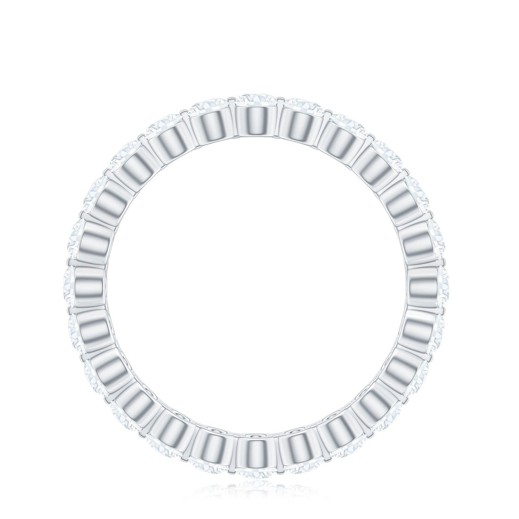 Certified Round Cut Moissanite Eternity Band Ring