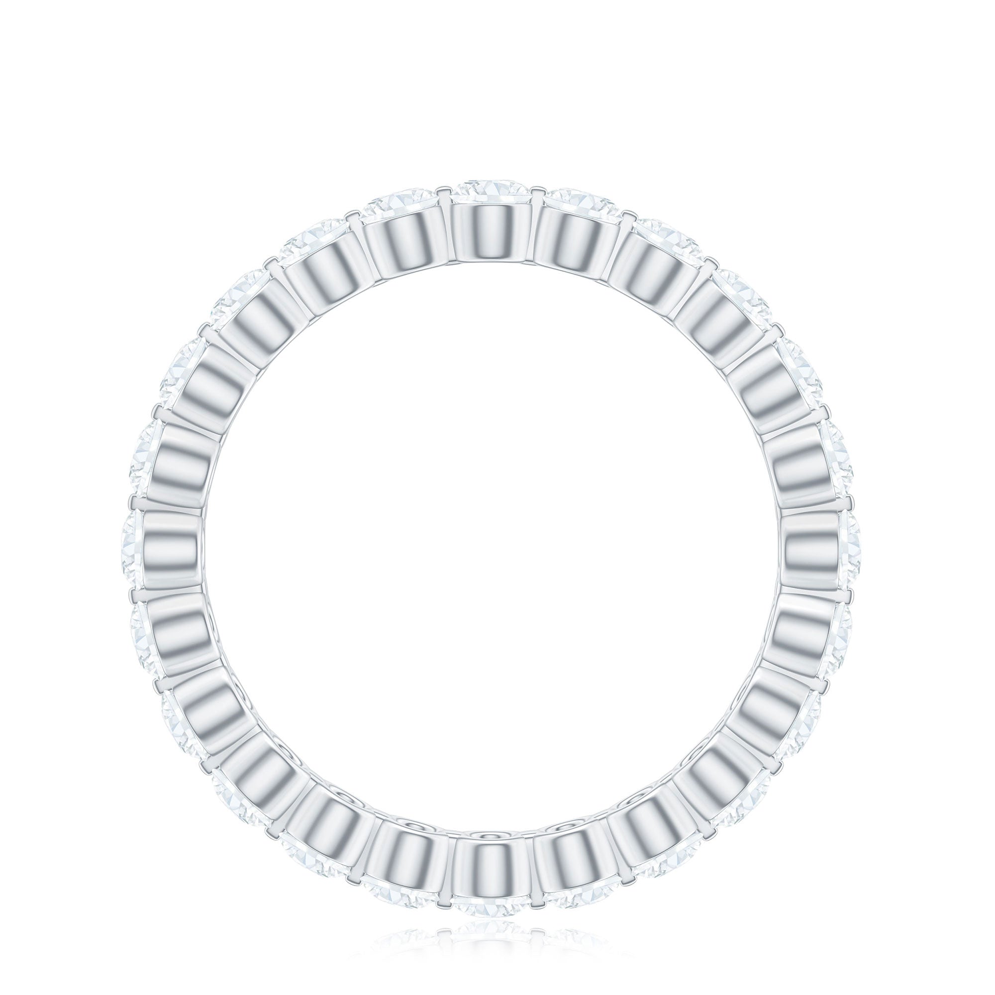 Certified Round Cut Moissanite Eternity Band Ring