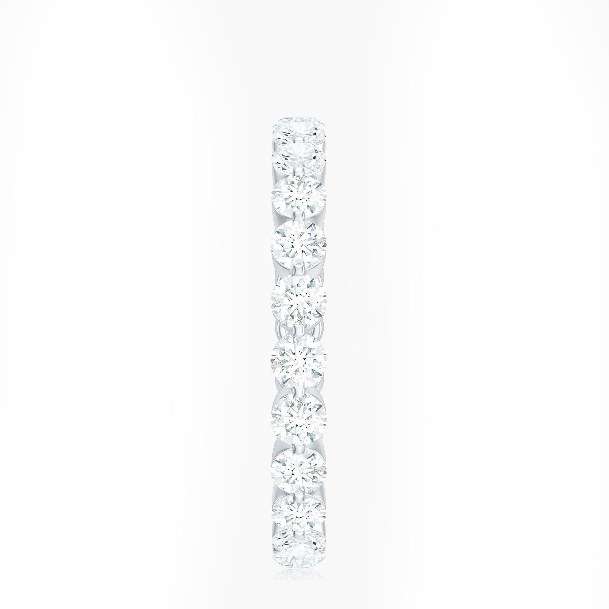 Certified Round Cut Moissanite Eternity Band Ring