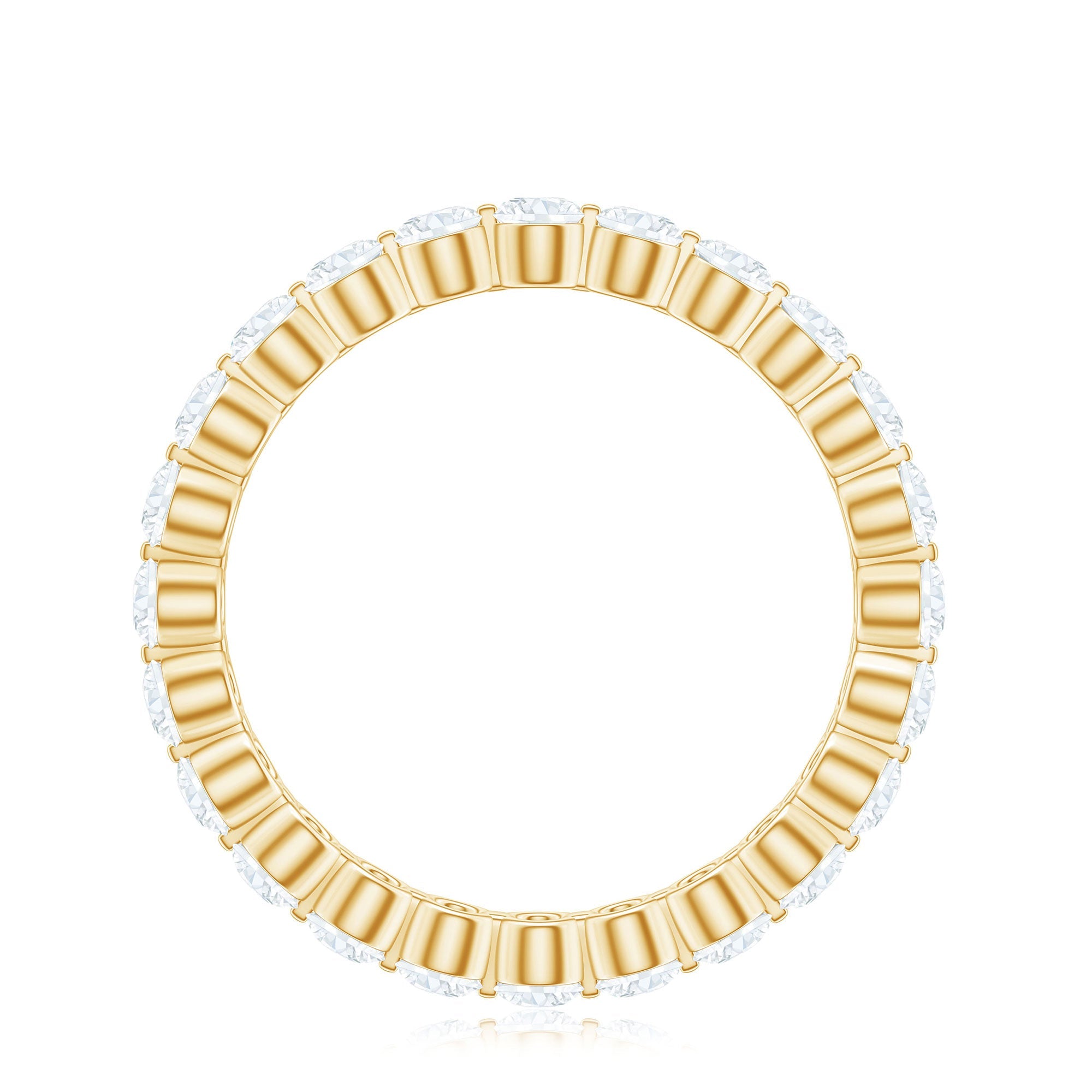 Certified Round Cut Moissanite Eternity Band Ring