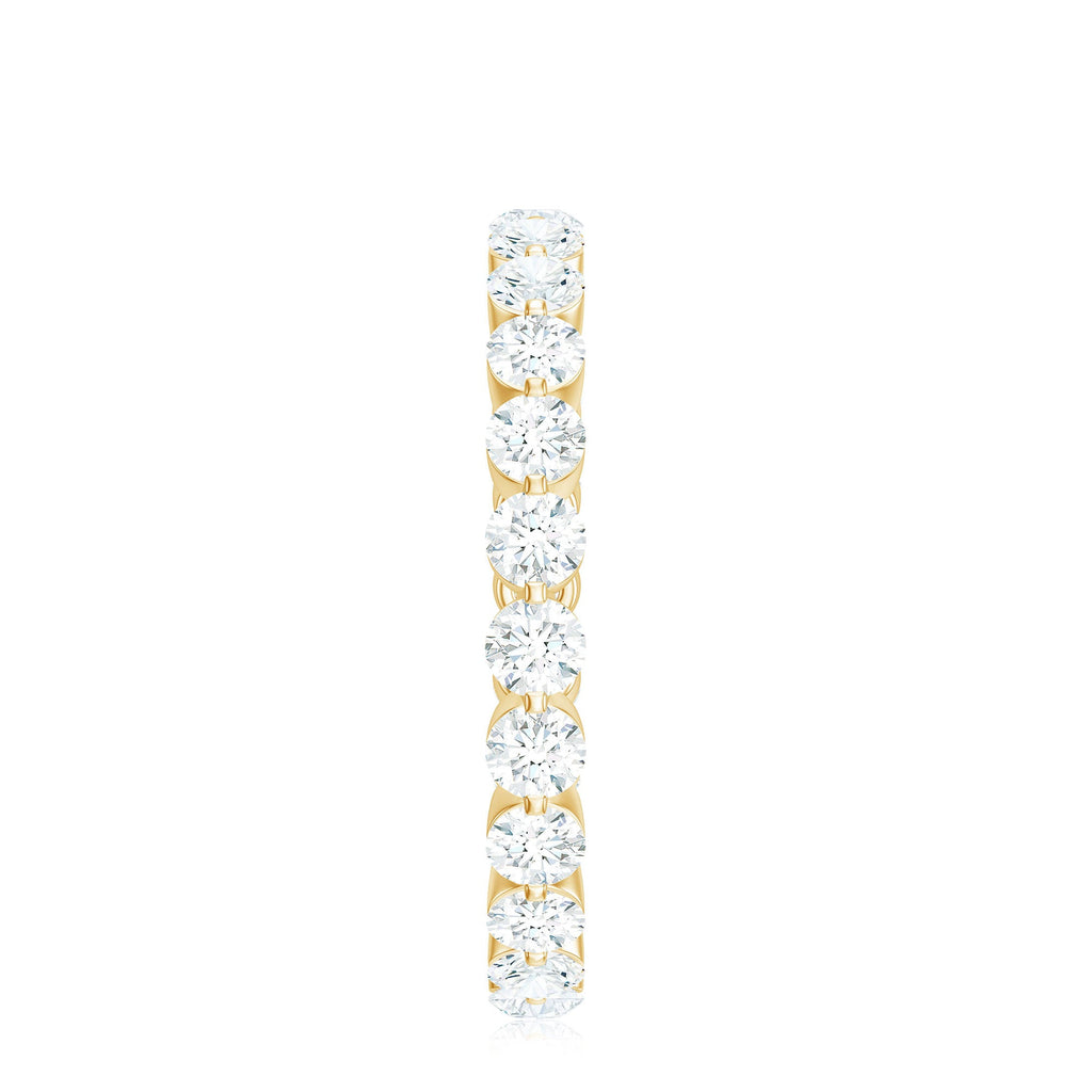 Certified Round Cut Moissanite Eternity Band Ring