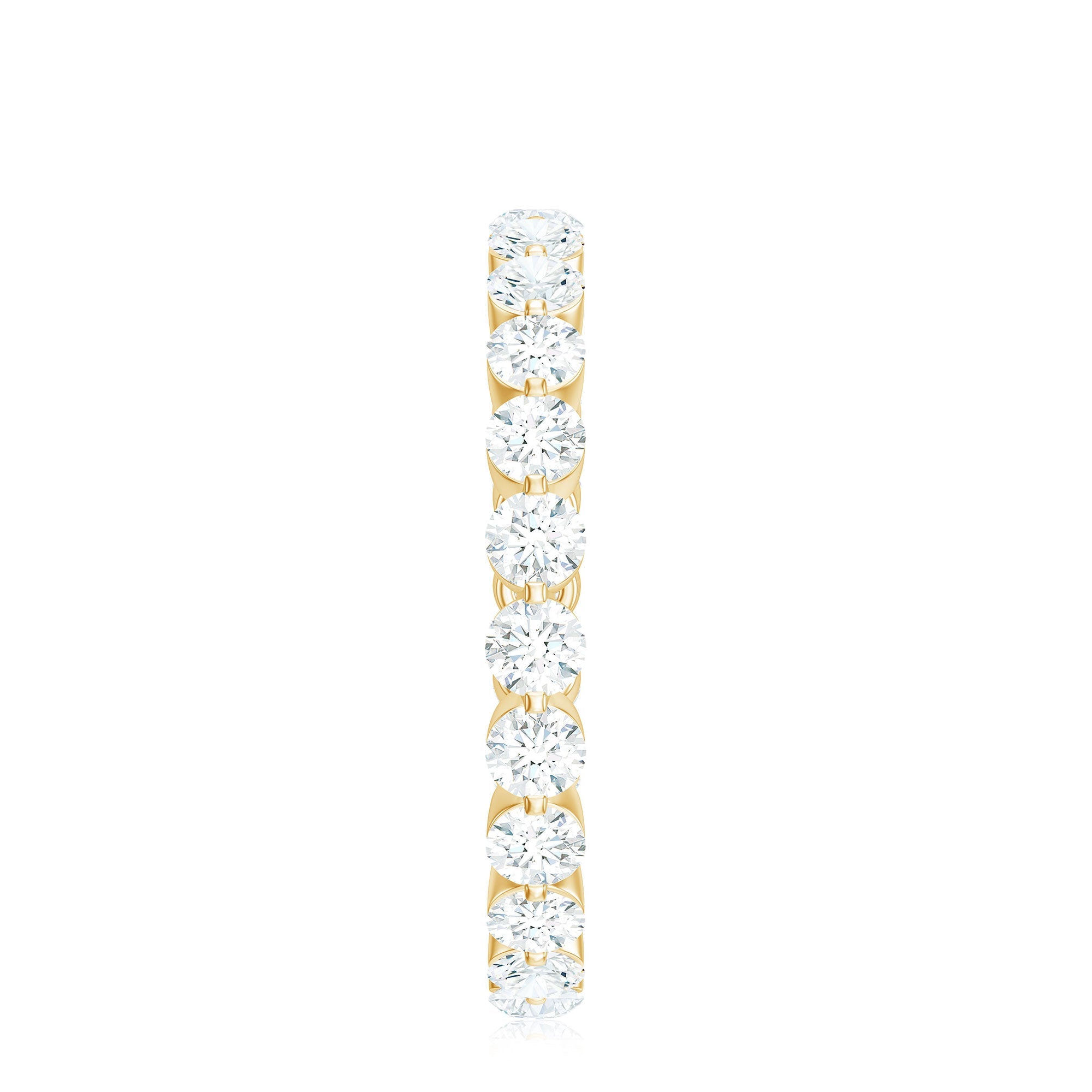 Certified Round Cut Moissanite Eternity Band Ring