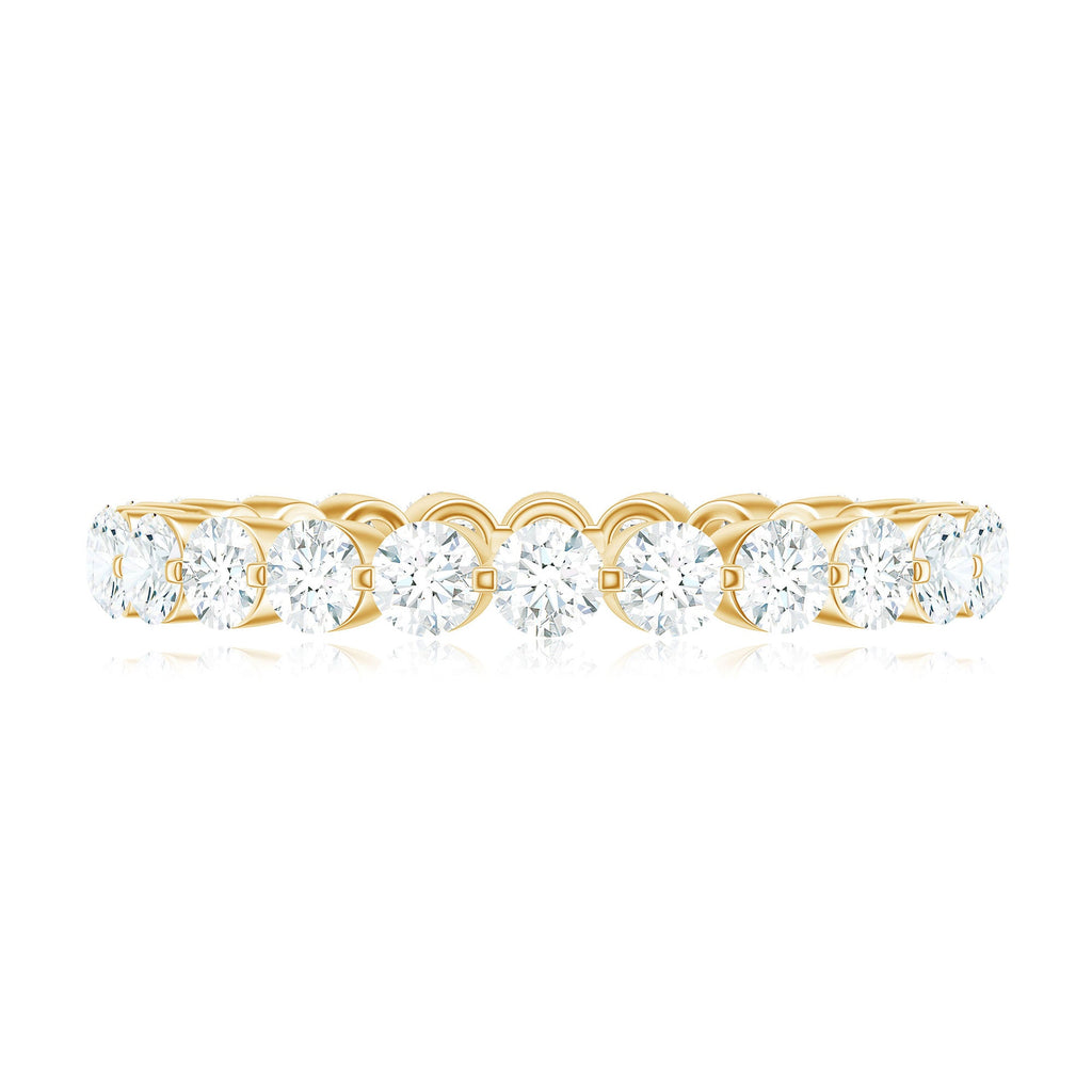 Certified Round Cut Moissanite Eternity Band Ring