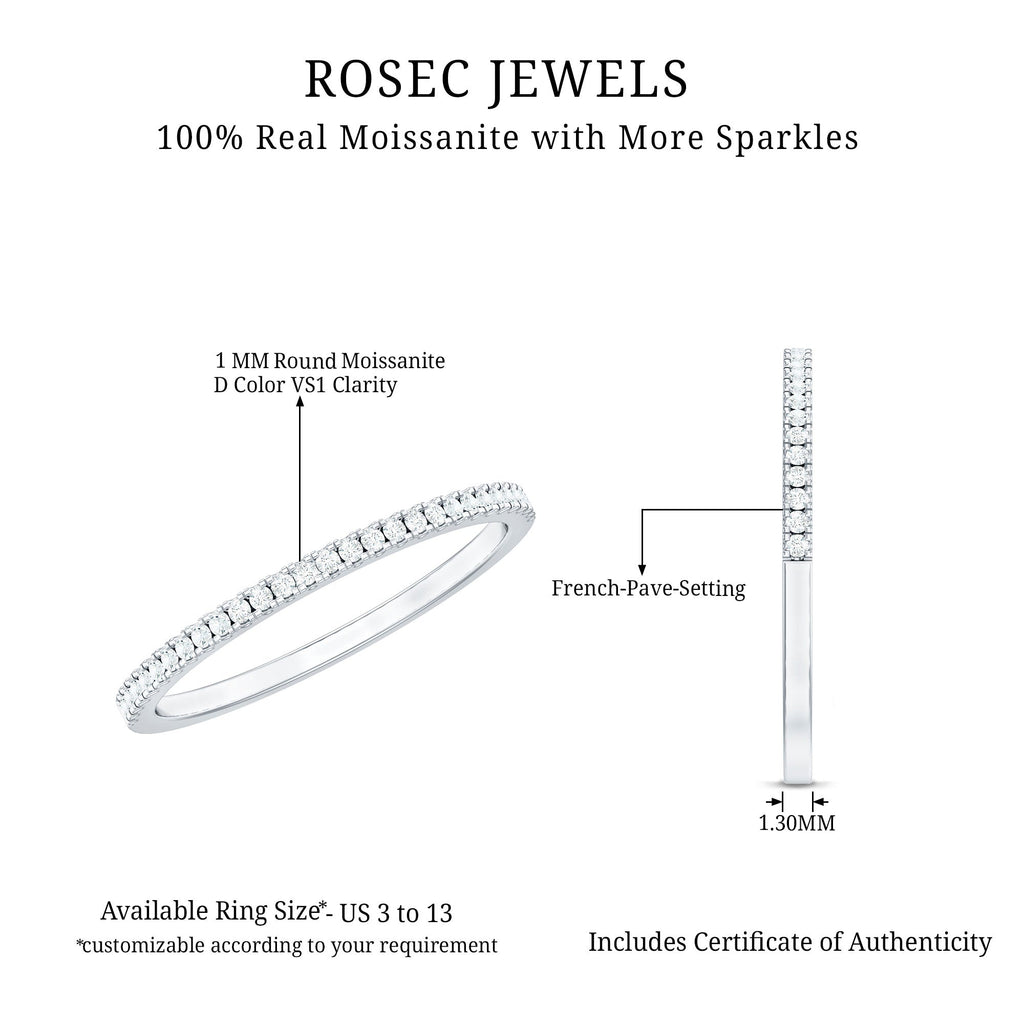 Moissanite Minimal Eternity Stackable Ring
