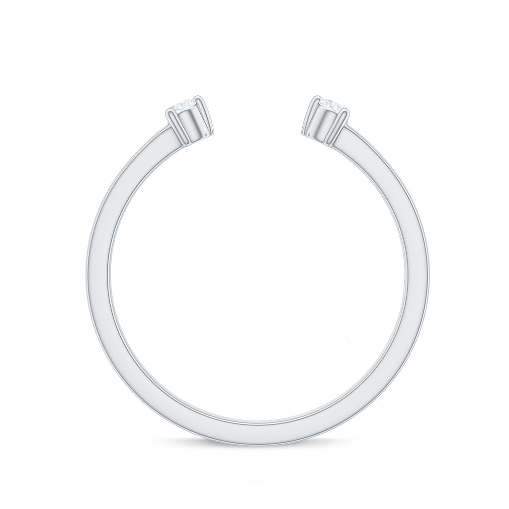 Dainty Diamond Two Stone Cuff Ring in Gold