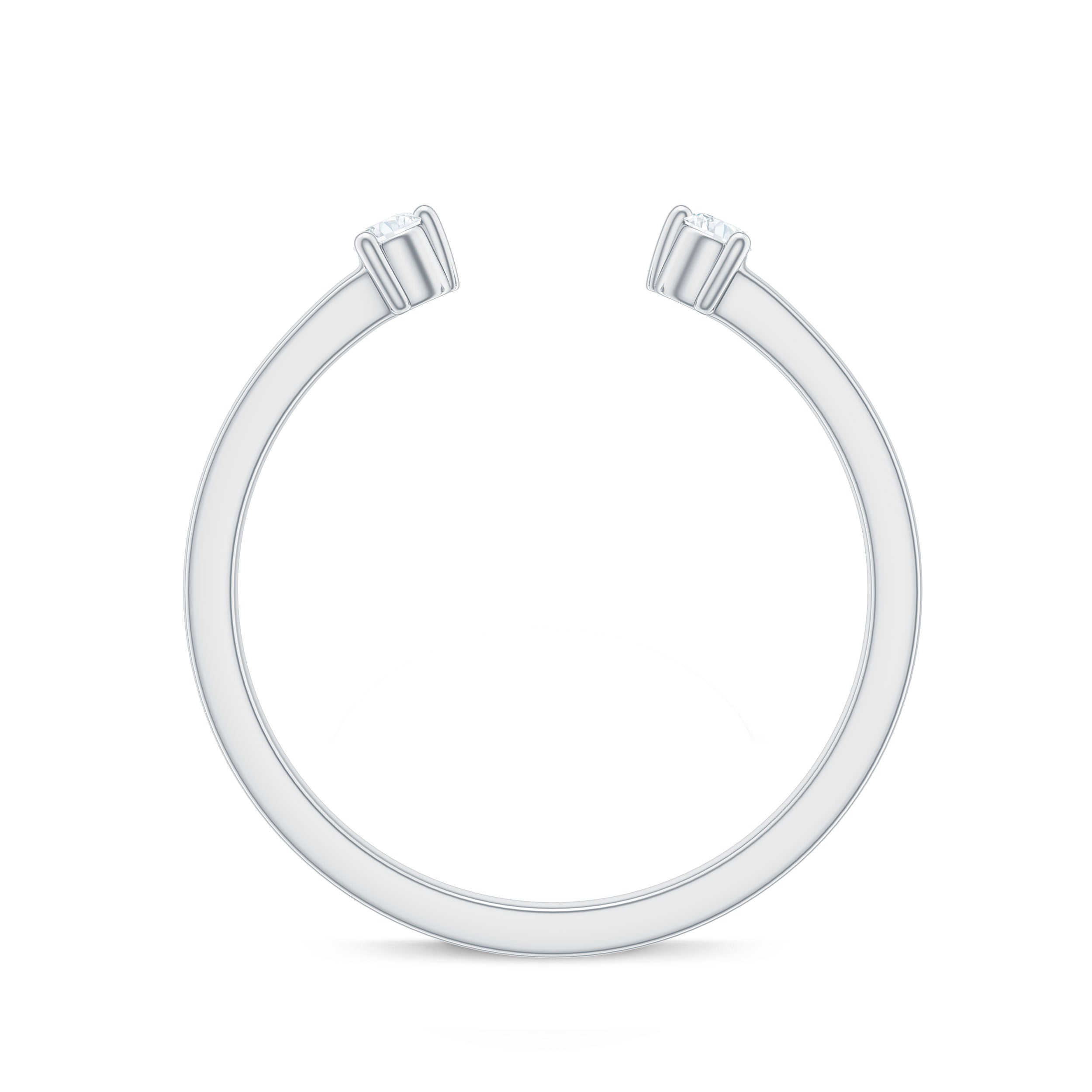 Dainty Diamond Two Stone Cuff Ring in Gold