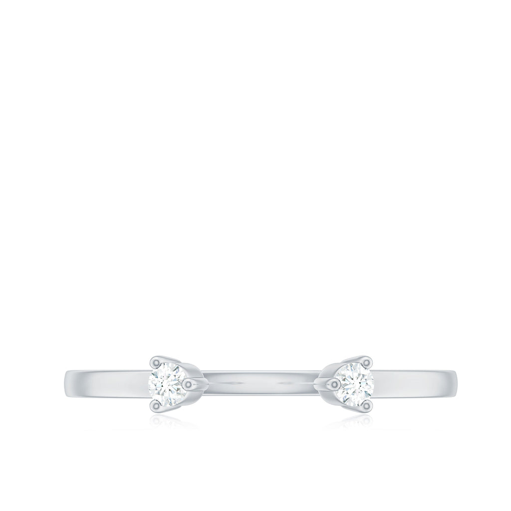 Dainty Diamond Two Stone Cuff Ring in Gold