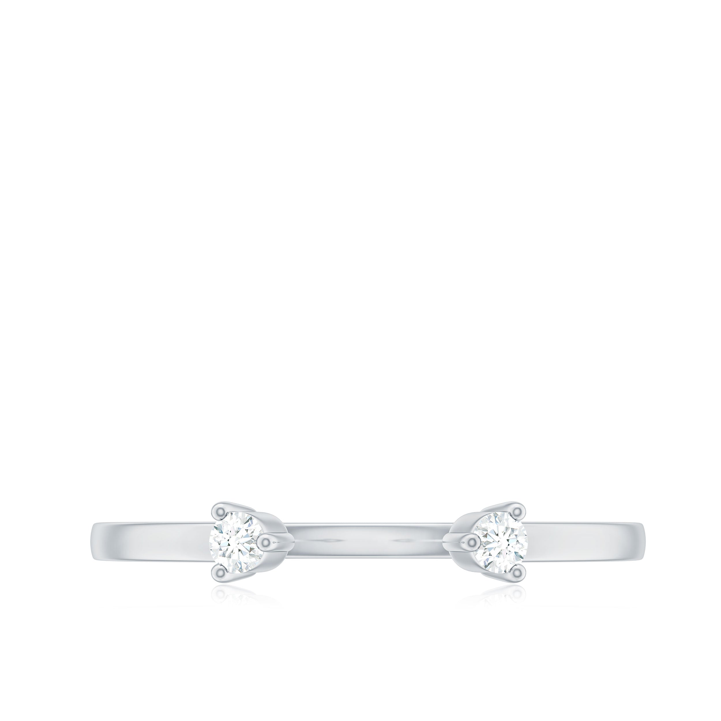Dainty Diamond Two Stone Cuff Ring in Gold