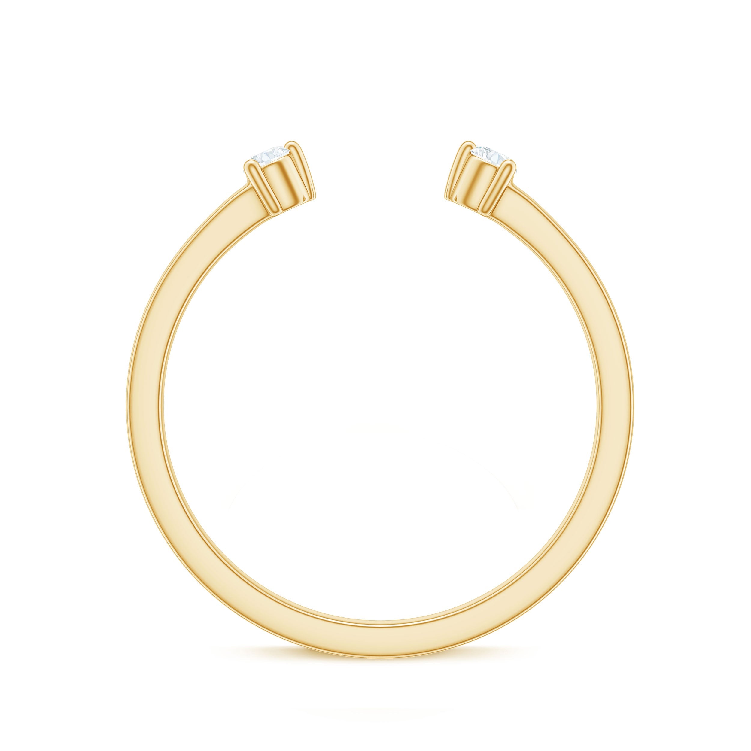 Dainty Diamond Two Stone Cuff Ring in Gold