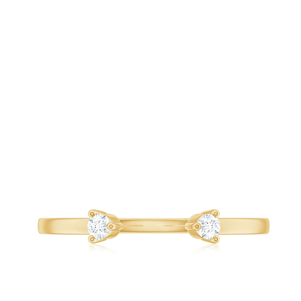 Dainty Diamond Two Stone Cuff Ring in Gold