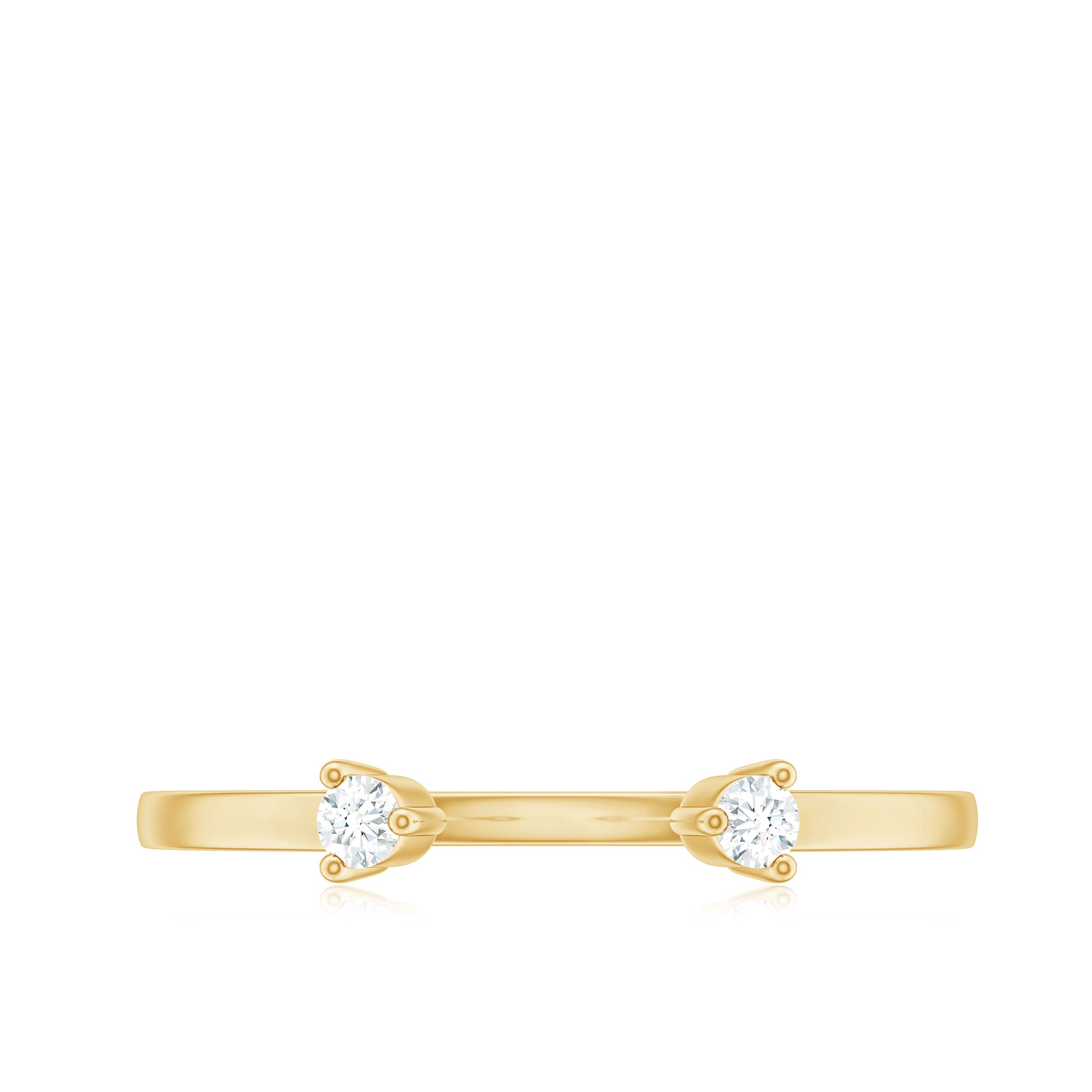 Dainty Diamond Two Stone Cuff Ring in Gold