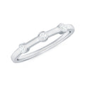 Certified Moissanite Three Stone Stackable Ring in Bezel Setting
