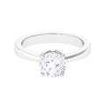 Petal Prong Set Round Moissanite Solitaire Engagement Ring