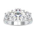 6 CT Zircon Three Stone Engagement Ring in Gold