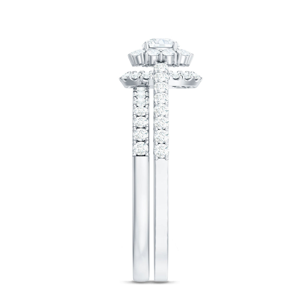 1.50 CT Zircon Statement Wedding Ring Set