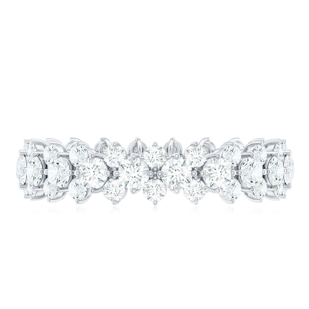 Certified Moissanite Cluster Eternity Ring For Women