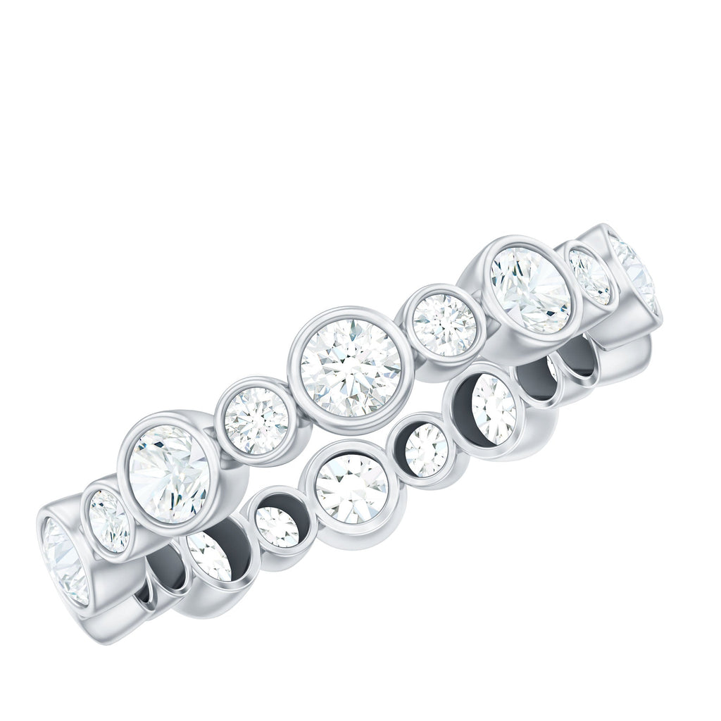 Certified Round Cut Moissanite Eternity Stackable Ring For Her