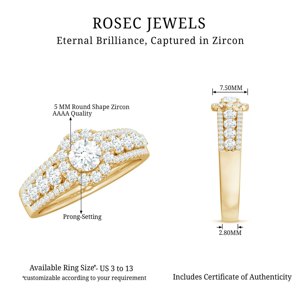 1.50 CT Zircon Statement Engagement Ring