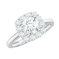 Classic Moissanite Halo Engagement Ring in Double Prong Setting