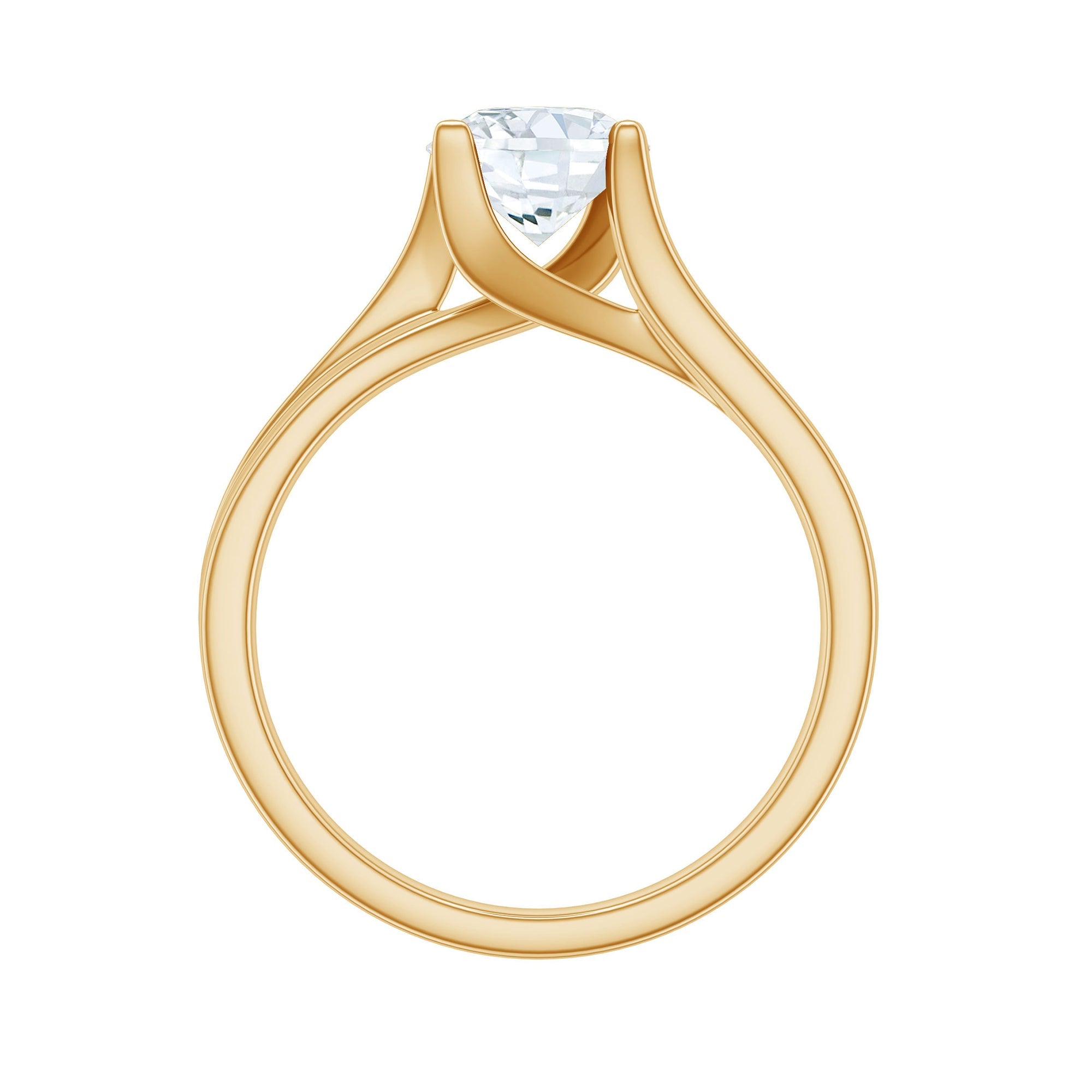 7 MM Round Moissanite Solitaire Engagement Ring in Reverie Setting