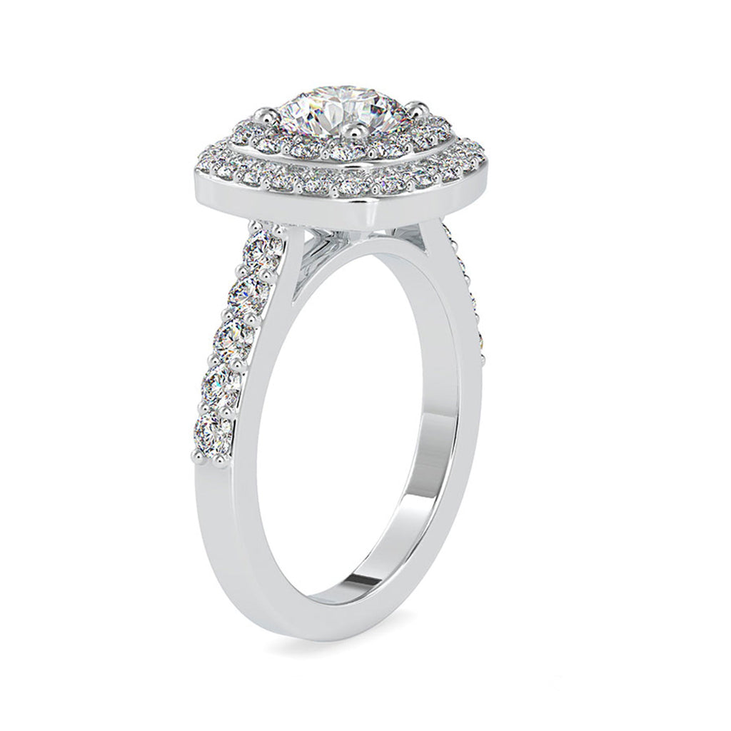 2.75 CT Cubic Zirconia Double Halo Engagement Ring in Gold
