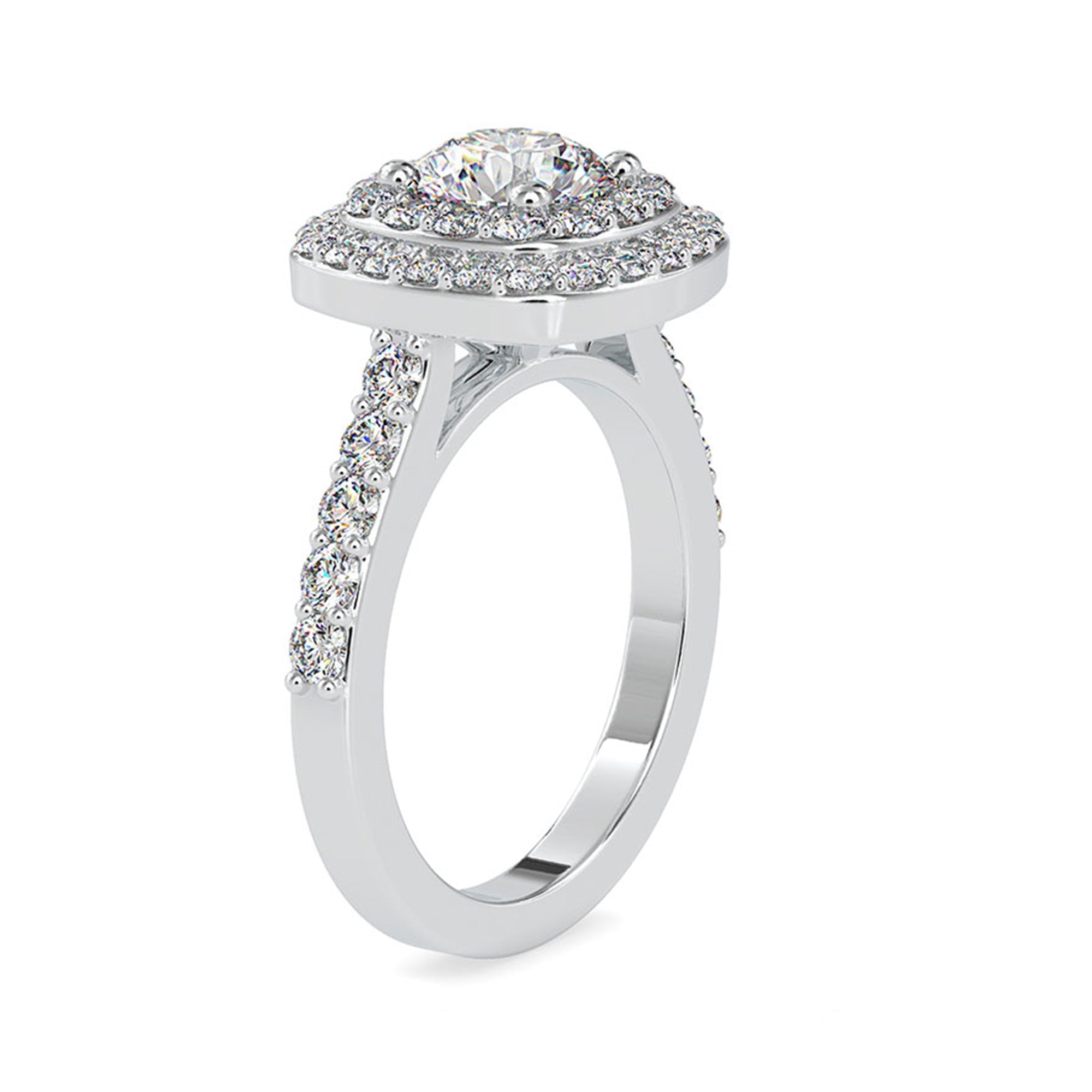 2.75 CT Cubic Zirconia Double Halo Engagement Ring in Gold