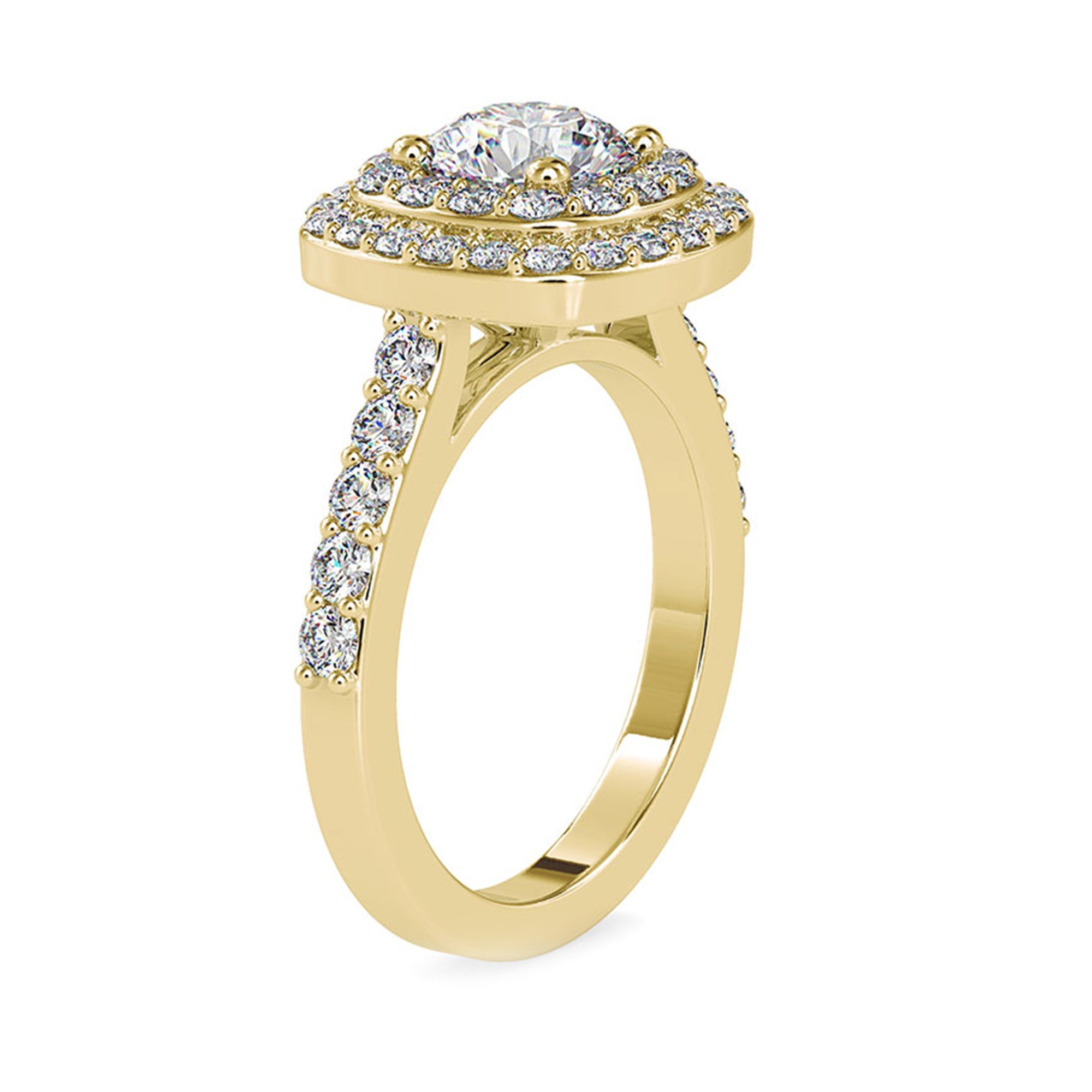 2.75 CT Cubic Zirconia Double Halo Engagement Ring in Gold