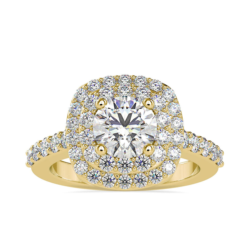 2.75 CT Cubic Zirconia Double Halo Engagement Ring in Gold