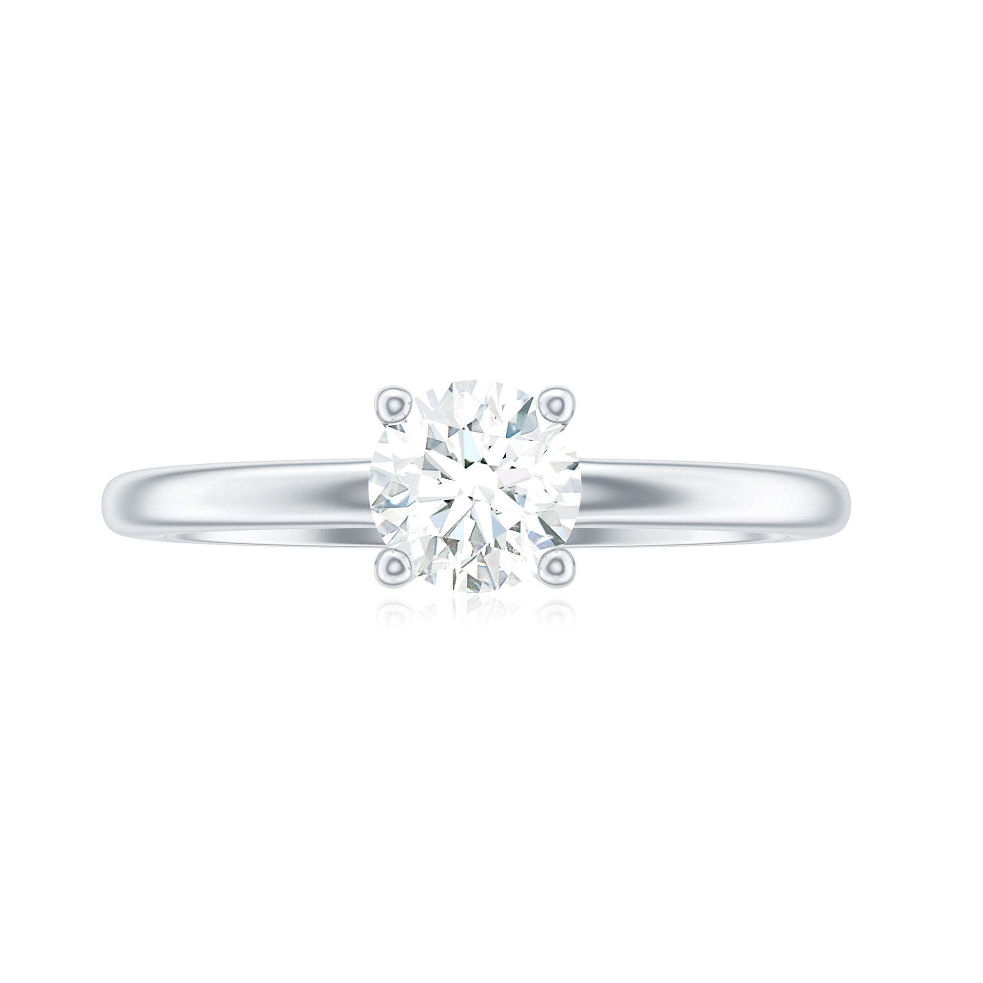 Certified 6 MM Moissanite Solitaire Promise Ring for Her