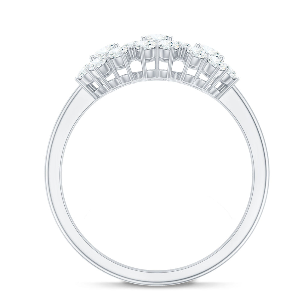 1 CT Zircon Floral Cluster Engagement Ring