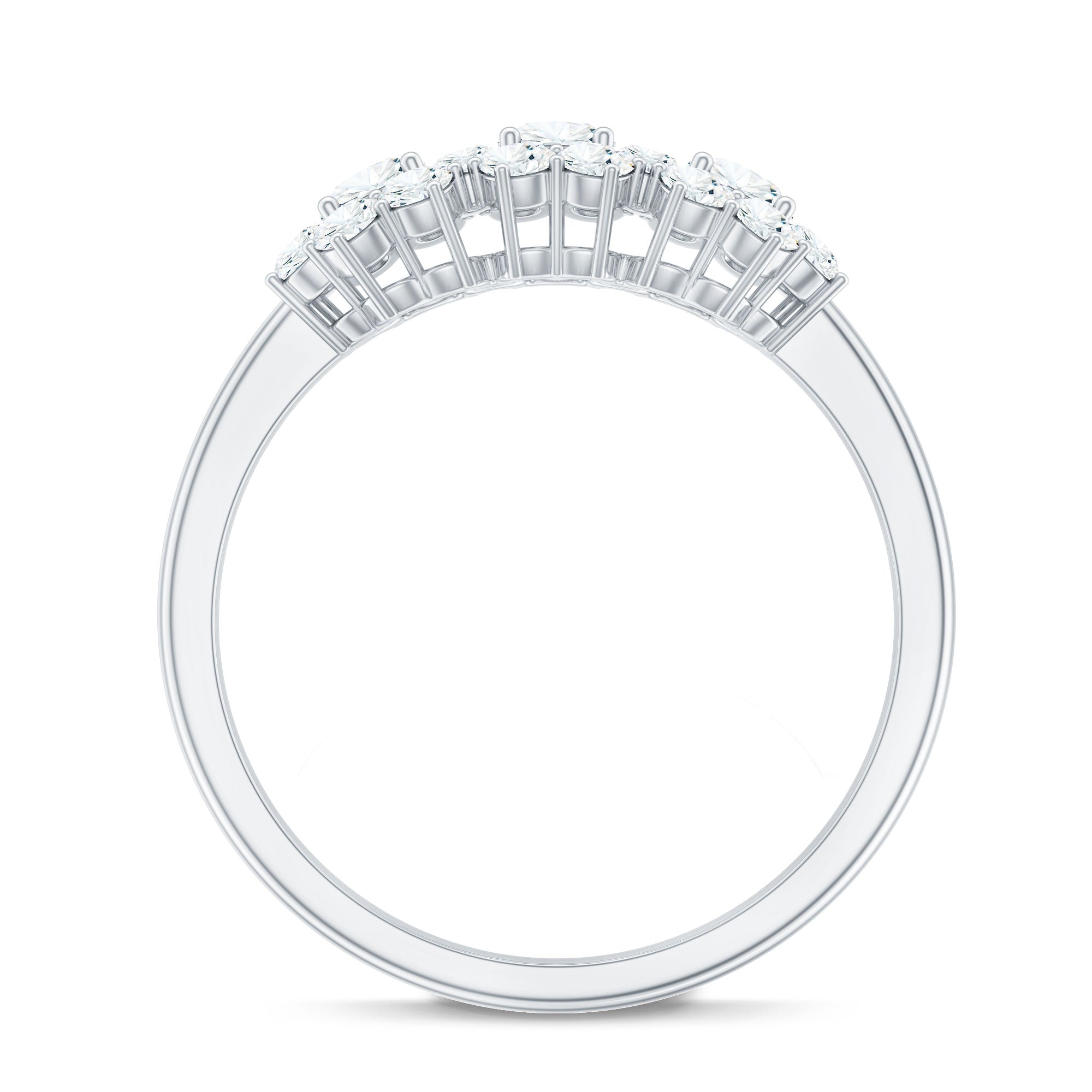 1 CT Zircon Floral Cluster Engagement Ring