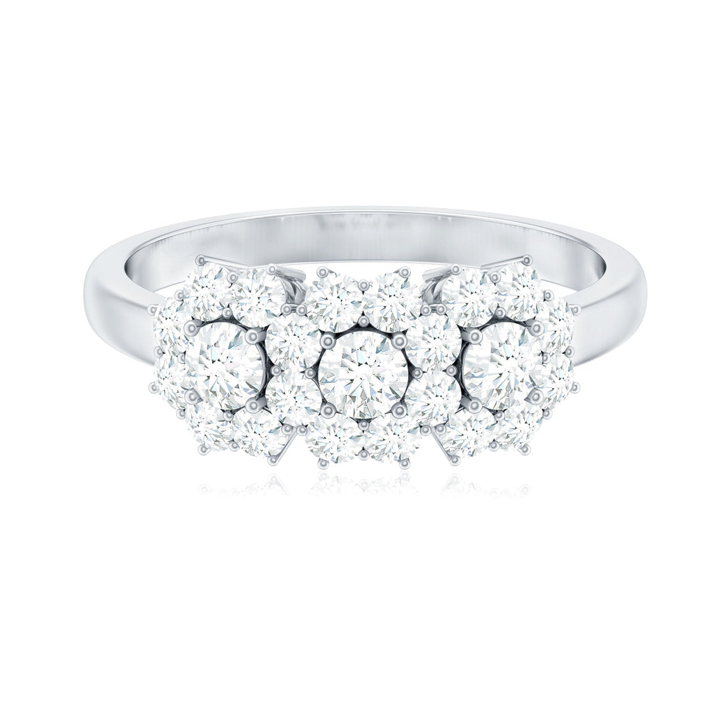1 CT Zircon Floral Cluster Engagement Ring