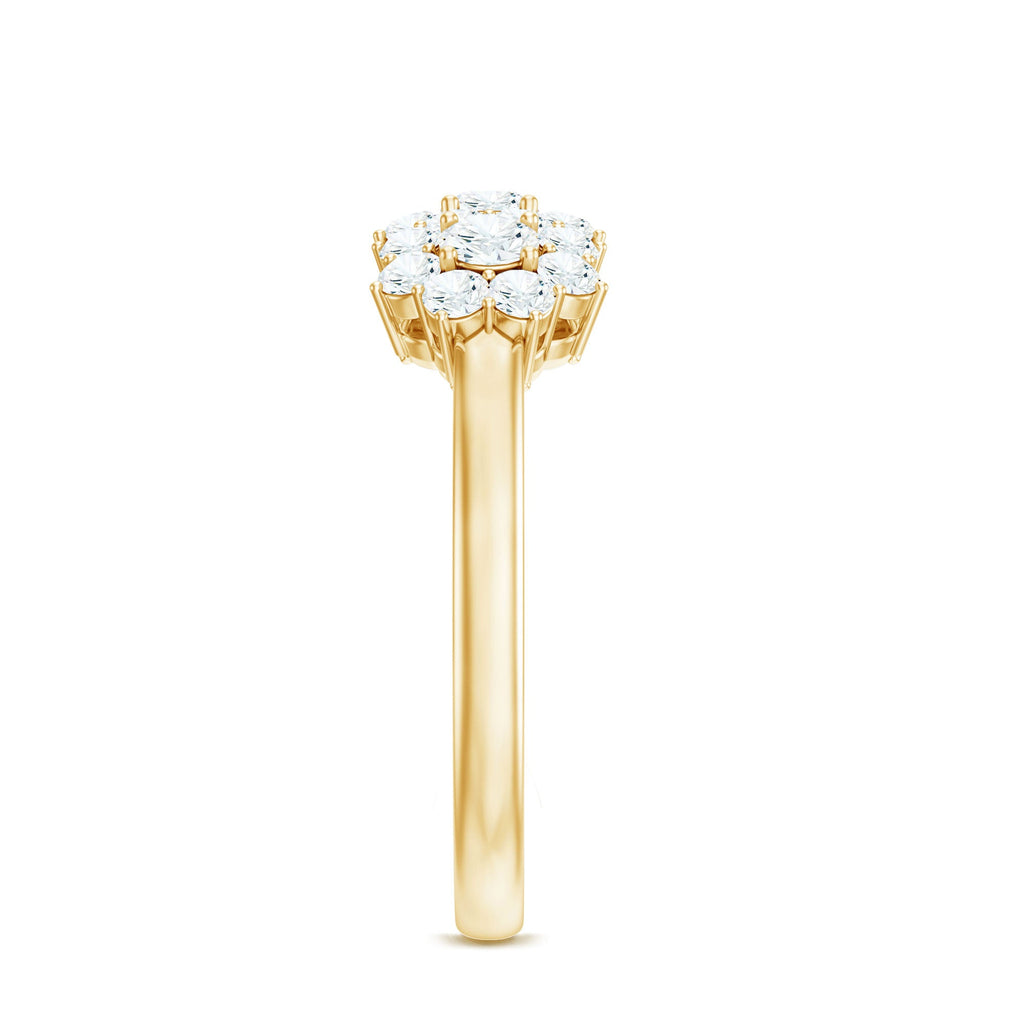 1 CT Zircon Floral Cluster Engagement Ring