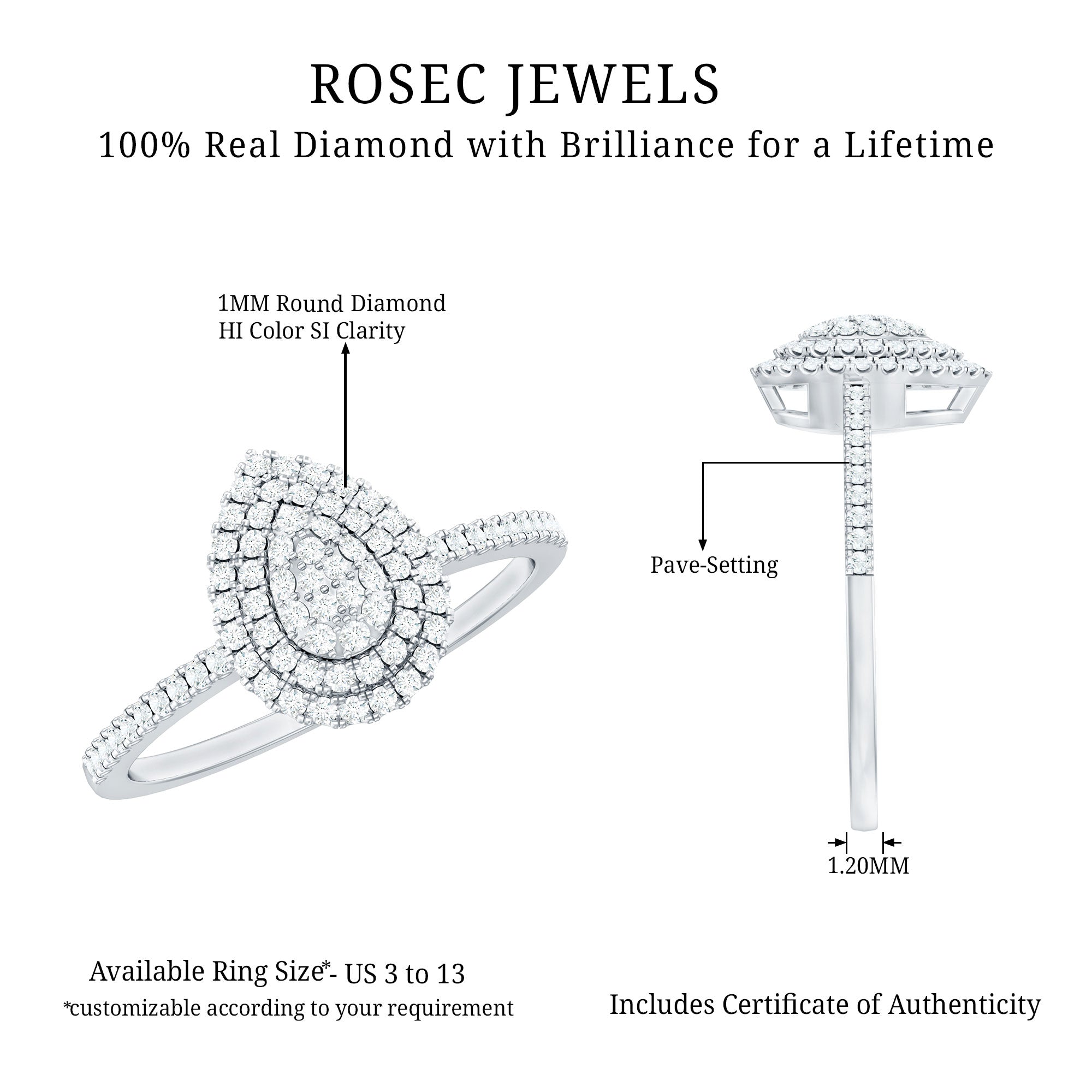 Diamond Pear Shaped Engagement Ring