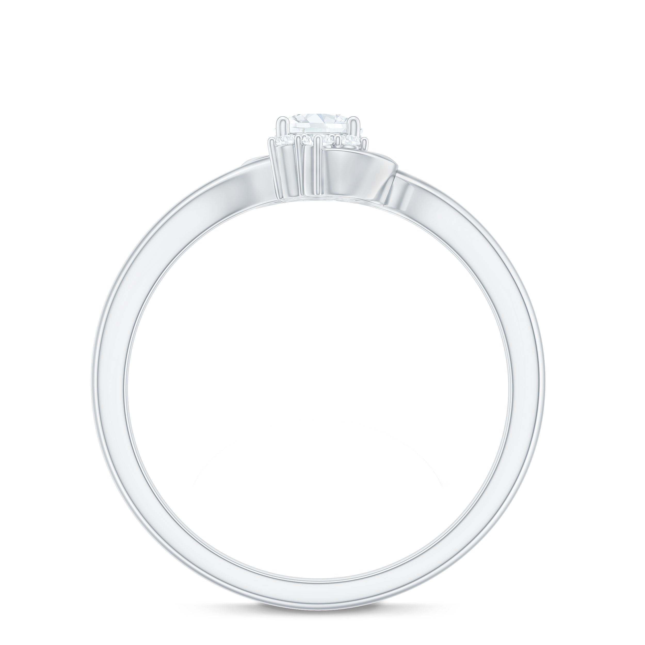 Certified Real Diamond Promise Ring with Bypass Shank