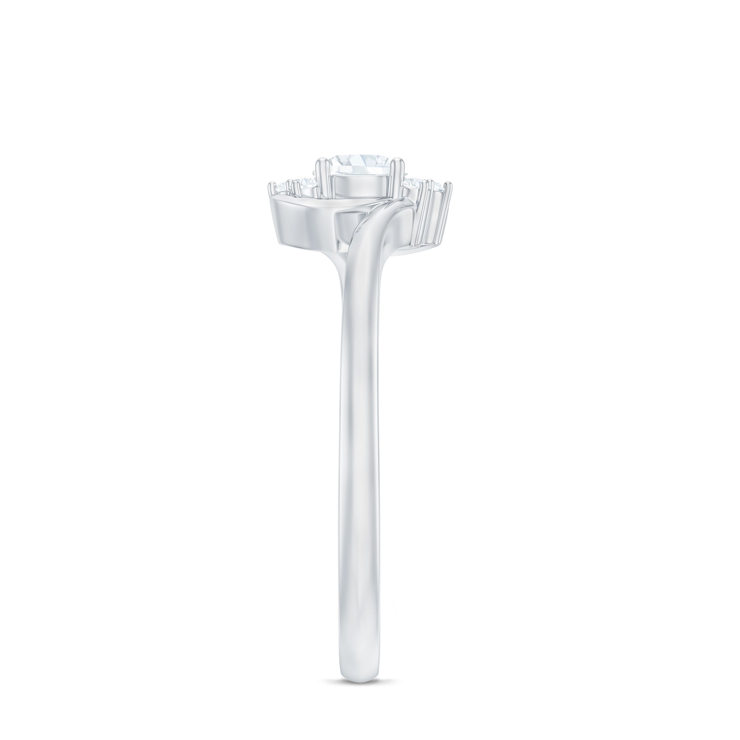 Certified Real Diamond Promise Ring with Bypass Shank